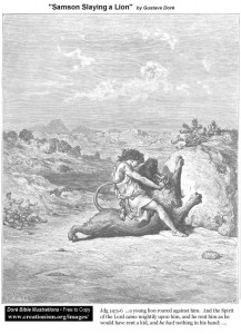 Samson Slaying A Lion by Gustave Dore