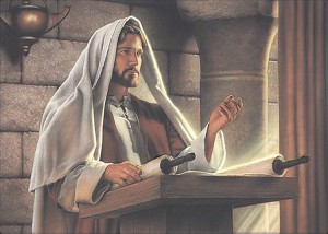 Jesus Christ teaching in the temple Mormon