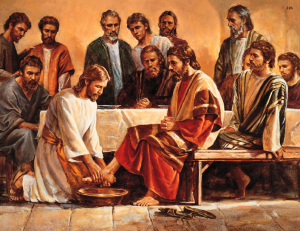 Mormon Jesus washing disciple's feet